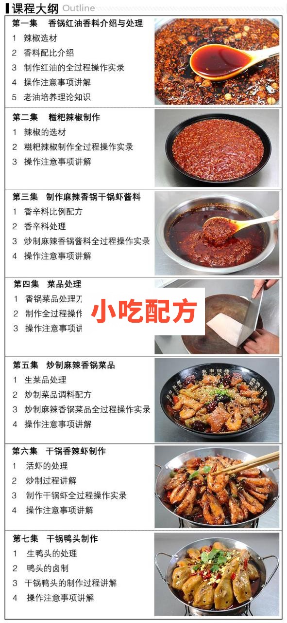麻辣香锅干锅虾干锅鸭头技术配方视频教程 小吃技术联盟配方资料 第9张